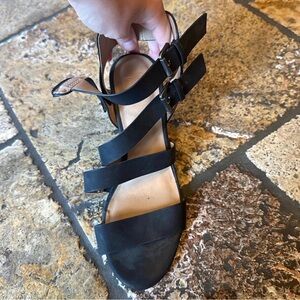 Crown Vintage Black Strappy Heels